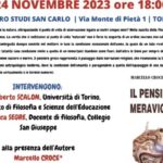 Invito Evento 24/ 11/2023 ore 18:00 “IL PENSIERO MERAVIGLIOSO” di Marcello CROCE