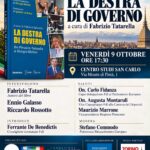 INVITO EVENTO | Presentazione del libro “LA DESTRA DI GOVERNO” a cura di FABRIZIO TATARELLA | 9.10.2026 ORE 17:30